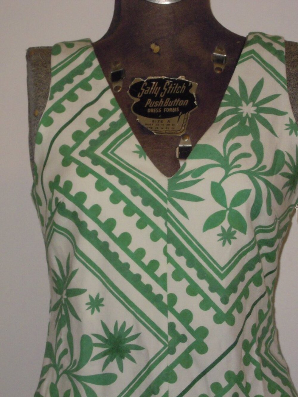 NWT MON RENN 100% Linen Green White Midi Long Dress Size XS/6 Sleeveless A-Line